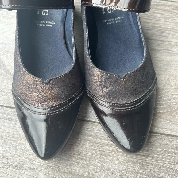 DORKING FLUCHOS Patent Leather Metallic Leather Mixed Mary Jane Shoes - Picture 5 of 16